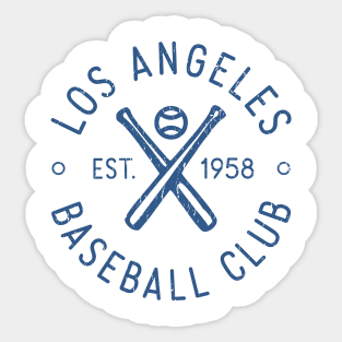 Retro LA Baseball Club Stamp Logo (Blue) Sticker